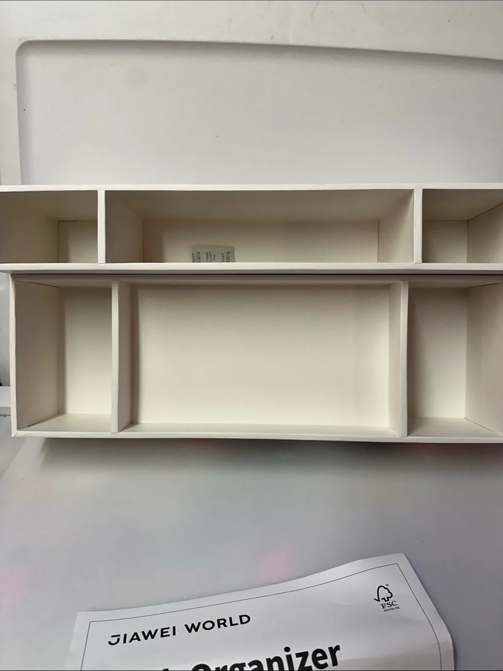 White Desktop Storage Organizer with Drawer
